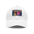 Neon watercolor baseball cap inspired by Tom Holland with light brown patch.
