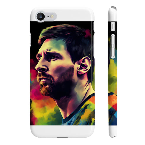 Neon Messi Soccer Star iPhone Case: Glossy, Slim Design, Accessories