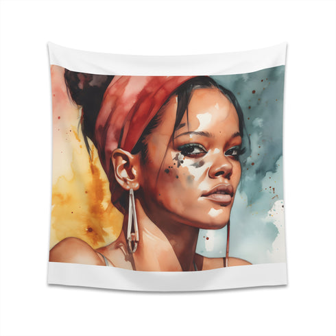 Rihanna Watercolor Dream Tapestry | High-Quality, Stylish Home Decor | 34 x 40 & 57 x 57 Sizes | Perfect Gift