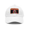 Vibrant neon watercolor splatter cap with light brown rectangular patch.
