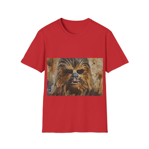 Chewbacca watercolor tee in Charcoal, perfect for Star Wars fans.
