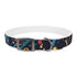 Vibrant M black onyx dog collar with dazzling fireworks pattern.