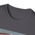 Retro Roller Skate T-Shirt in Charcoal with Vibrant Stripes
