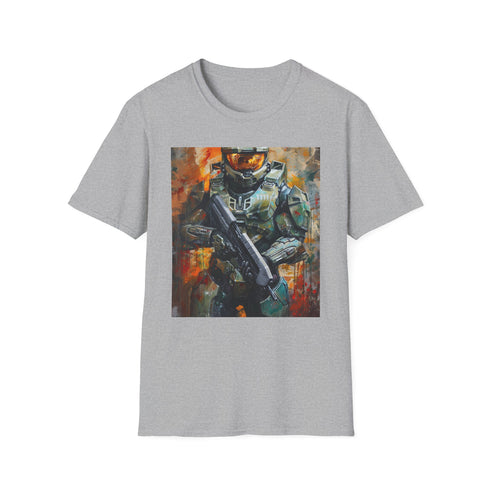 Spartan Strength Master Chief painting t-shirt in charcoal, size S.