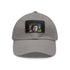 Neon watercolor Paul McCartney baseball cap, white with light brown patch.