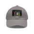 Neon watercolor Paul McCartney baseball cap in white with light brown patch.