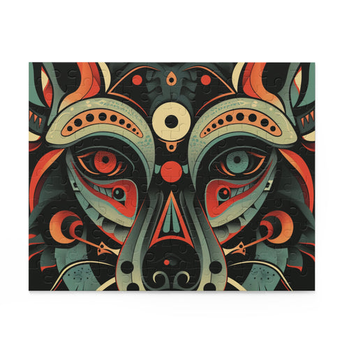 Intricate tribal animal totem jigsaw puzzle for self-discovery and nature connection