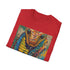 Charcoal cotton t-shirt with vibrant cobra graphic showcasing regal serpent elegance