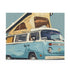 Charming Light Blue Camper Van Jigsaw Puzzle - Nostalgic and Adventurous Fun!