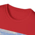 Charcoal retro camper van graphic cotton T-shirt with summer seaside design