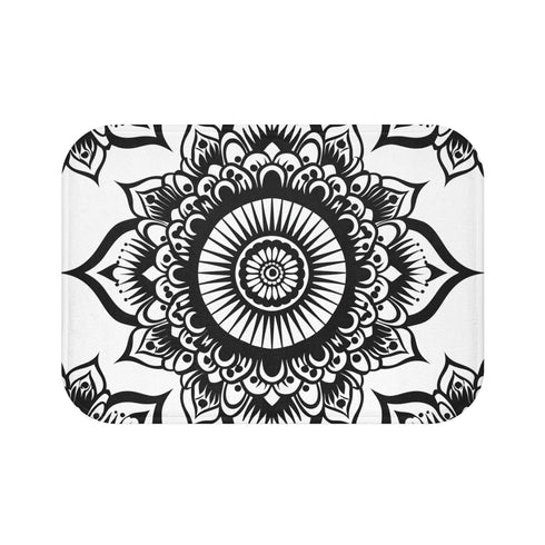 Mandala Harmony Bath Mat 24x17 - Tranquil Zen Garden Bathroom Decor