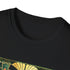 Charcoal geometric art deco pattern t-shirt with crew neck regular fit