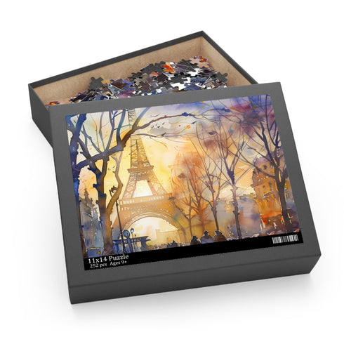 Vibrant Eiffel Tower watercolor puzzle with 120 pieces for art lovers.