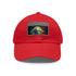 Neon baseball cap with Einstein watercolor portrait, white/light brown patch.