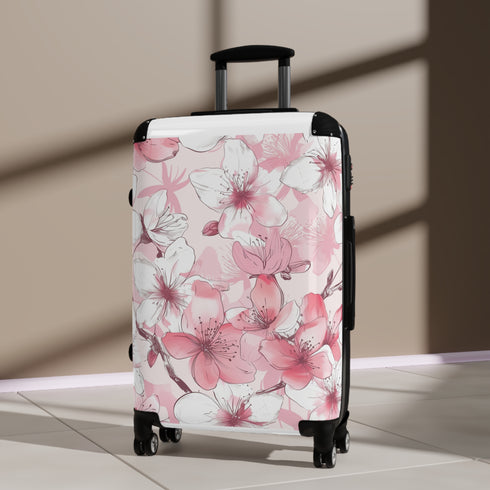 Cherry Blossom Dream Small Black Suitcase, Elegant Travel Accessories, Stand Out
