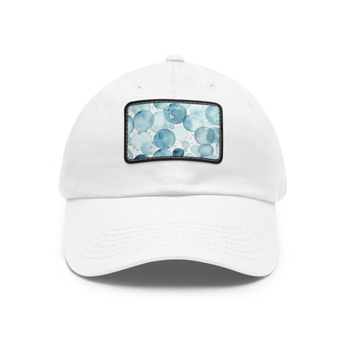 Ocean Gaze Baseball Cap in White with Light Brown Rectangle Patch.