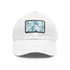 Ocean Gaze Baseball Cap in White with Light Brown Rectangle Patch.