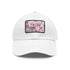 White 3D seamless baseball cap with cherry blossom pattern.