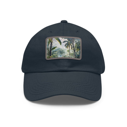 White cotton Congo rainforest themed rectangle patch cap for all.