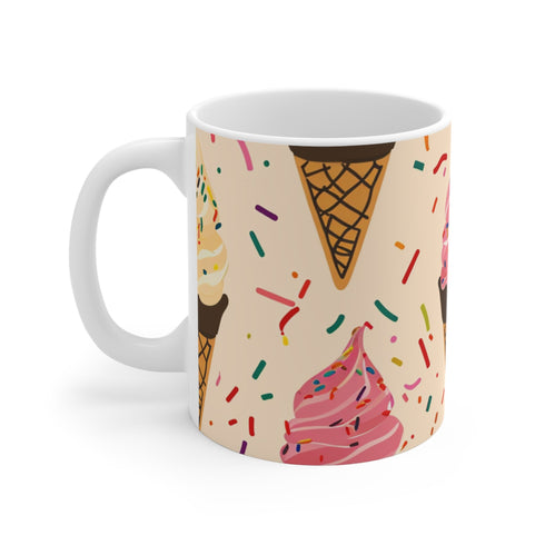 11 oz ceramic sprinkle cone coffee mug for home & kitchen.