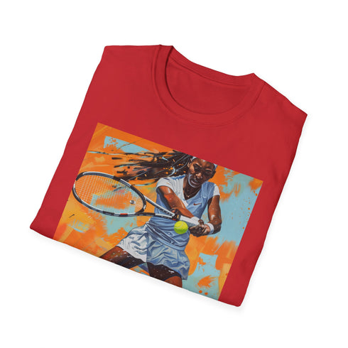 Rising Star Coco Gauff portrait T-shirt in Charcoal Cotton, DTG.