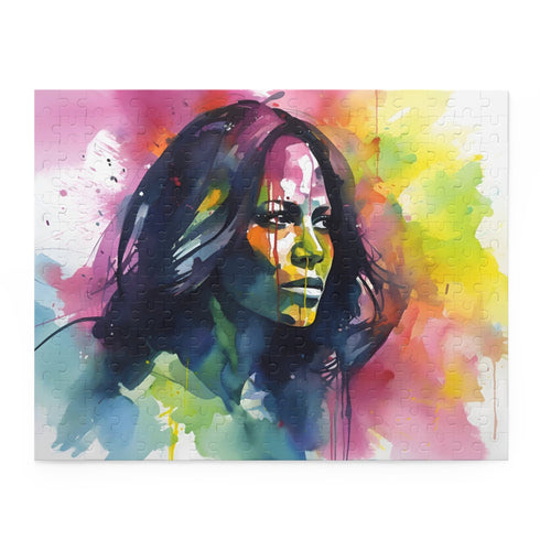 Colorful Michelle Obama Neon Colors Jigsaw Puzzle - 10" x 8"