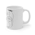 Chic minimalist black and white ceramic face coffee mug.