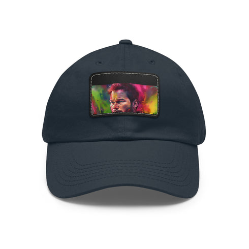 Neon Prism Chris Pratt Hat with Light Brown Rectangle Patch.