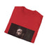 Charcoal crew neck cotton T-shirt with vibrant Ben Affleck-inspired design