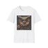 Steampunk owl tee in charcoal, for men and women.