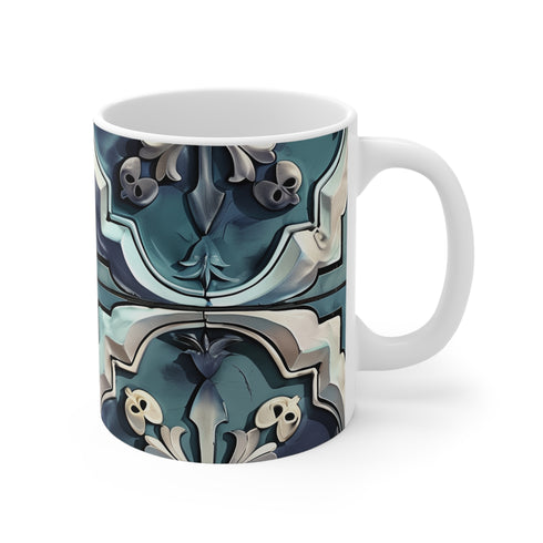 Artisan Tiles Pattern Ceramic Coffee Mug 11 oz Mediterranean Style.