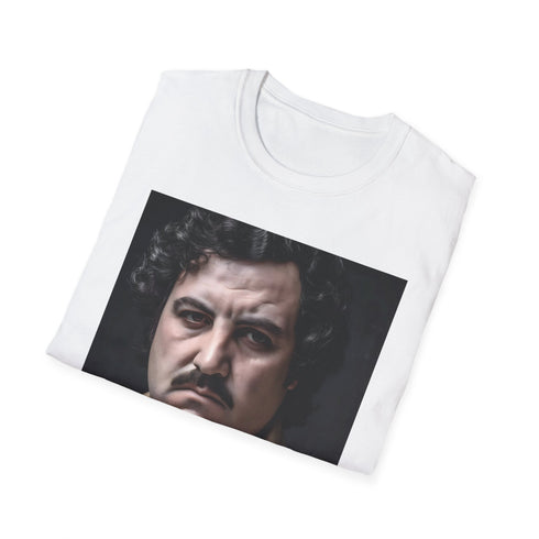 Notorious Kingpin Charcoal T-shirt featuring iconic Pablo Escobar design.