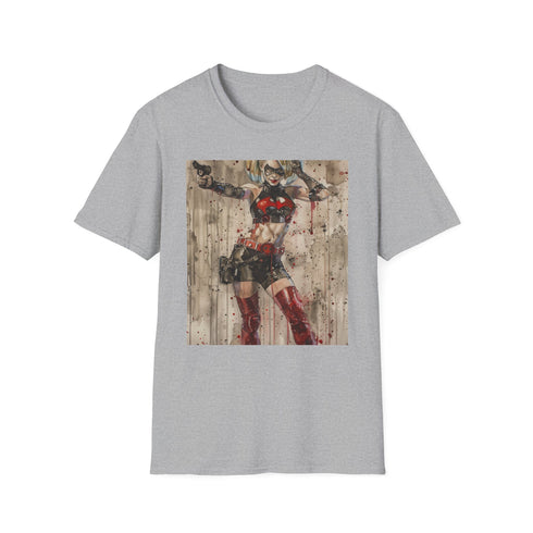 Harley Quinn graphic t-shirt in charcoal, regular fit, DC Comics themed.