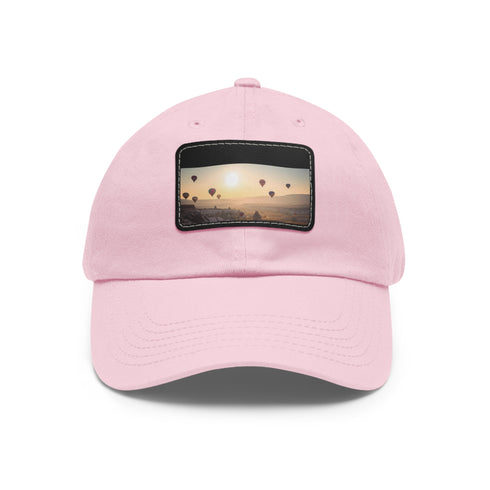 Cappadocia Dreamscape Baseball Cap in White with Light Brown Rectangle Patch