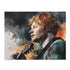 Ed Sheeran watercolor jigsaw puzzle, intricate 10x8 size for music fans.