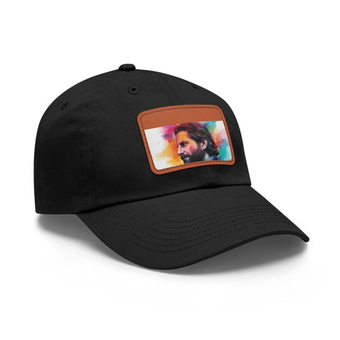 Vibrant neon cotton cap with light brown patch and rectangle shape.