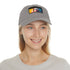 Neon Dream Margot Cap in White with Light Brown Rectangle Patch