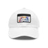 Fluffy Samoyed Snapback Hat in White with Light Brown Patch