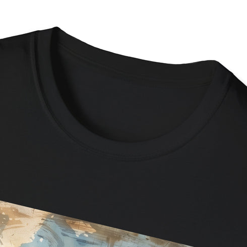 Vintage airplane adventure T-shirt in black, regular fit, unisex 2XL size.