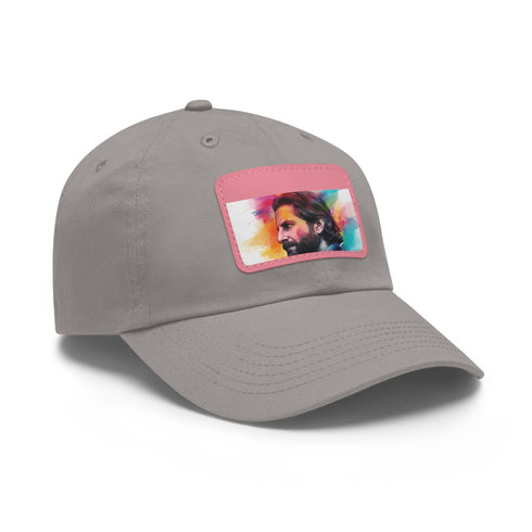 Neon Dreams Bradley Cooper Watercolor Cap, White/Light Brown Rectangle Hat.