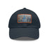 Chrysler Cityscape Watercolor Baseball Cap, White rectangle hat, urban design.