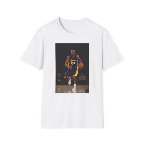 Charcoal cotton t-shirt featuring artistic Kobe Bryant Lakers design