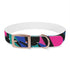 Neon graffiti dog collar in black onyx for urban chic style.