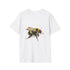 Vibrant watercolor bumblebee tee in charcoal soft cotton crew neck design