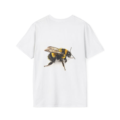 Bumblebee Beauty Watercolor Tee in Charcoal, crew neck, regular fit.