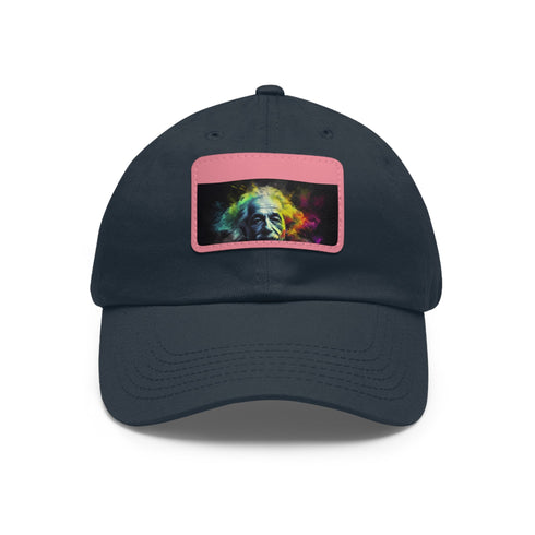 Genius Vision Neon Baseball Cap in White with Light Brown Patch