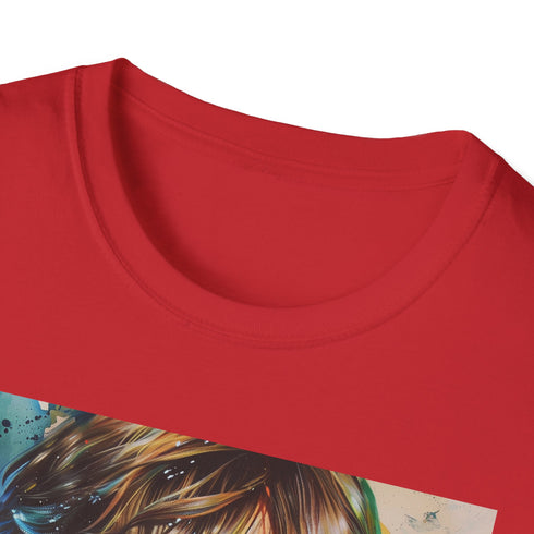 Vibrant charcoal T-shirt with stunning Luke Skywalker painting in regular fit