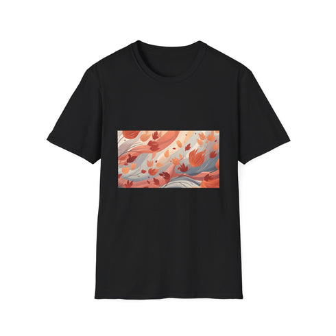 š Tapestry of Autumn: A Symphony of Hues and Patterns š | T-Shirt | Autumn foliage, Earthy tones, Fall leaves, Golden hues, Leaves, Nature-inspired, Pattern, Repetition, Seasonal colors, Wilting | Prints with Passion