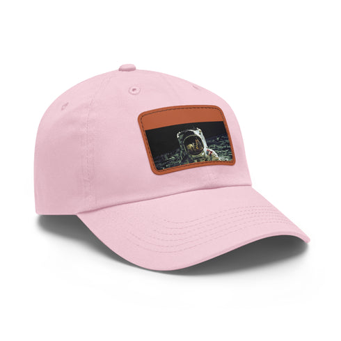 Galactic Adventures Space Baseball Cap, White Light Brown Rectangle shape cotton.
