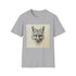 Geometric fox portrait charcoal t-shirt in regular fit, cotton, DTG print.